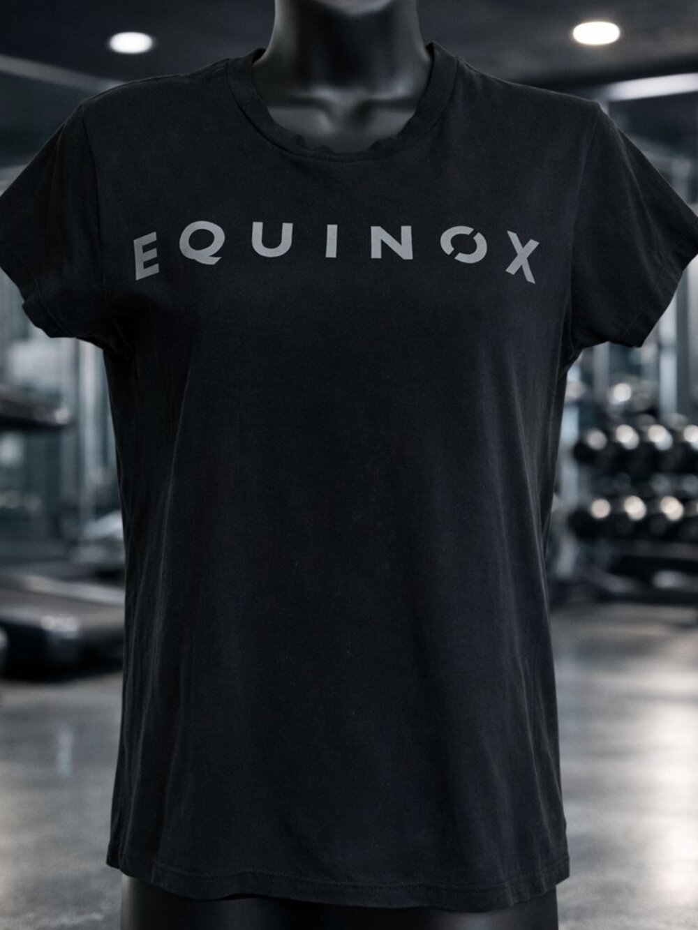 Equinox Black Logo Tee Premium Athletic Top Urban Gym Crew Neck Fitness Shirt